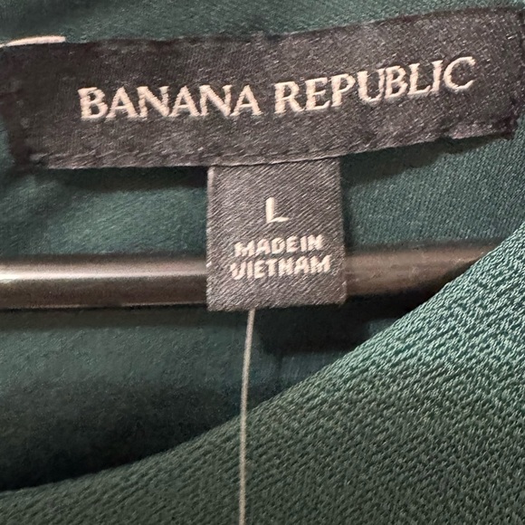 Banana Republic Green Short Sleeve Ruched Dress Size Large - Picture 3 of 5